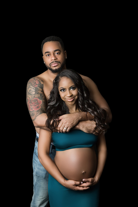 partner at maternity photoshoot in Fairfax VA